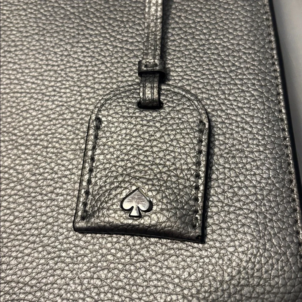 Kate Spade Eva Metallic Silver Crossbody bag pebbled leather medium jewel tone - Picture 16 of 16